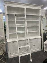 TWO BAY LIBRARY BOOKCASE WITH LADDER